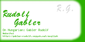 rudolf gabler business card